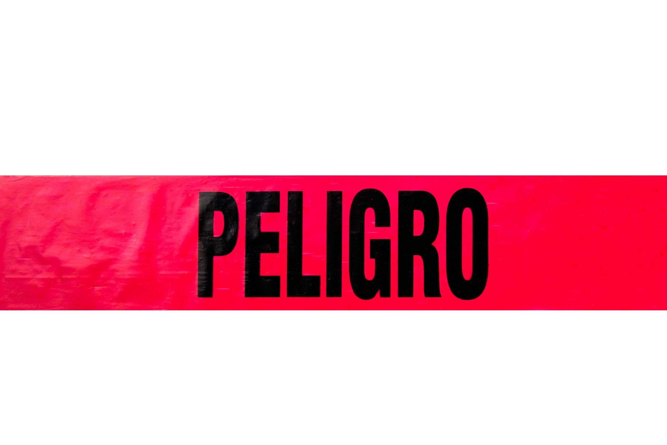 BANDA C/LEYENDA DE PELIGRO 1000 PIES COLOR ROJO