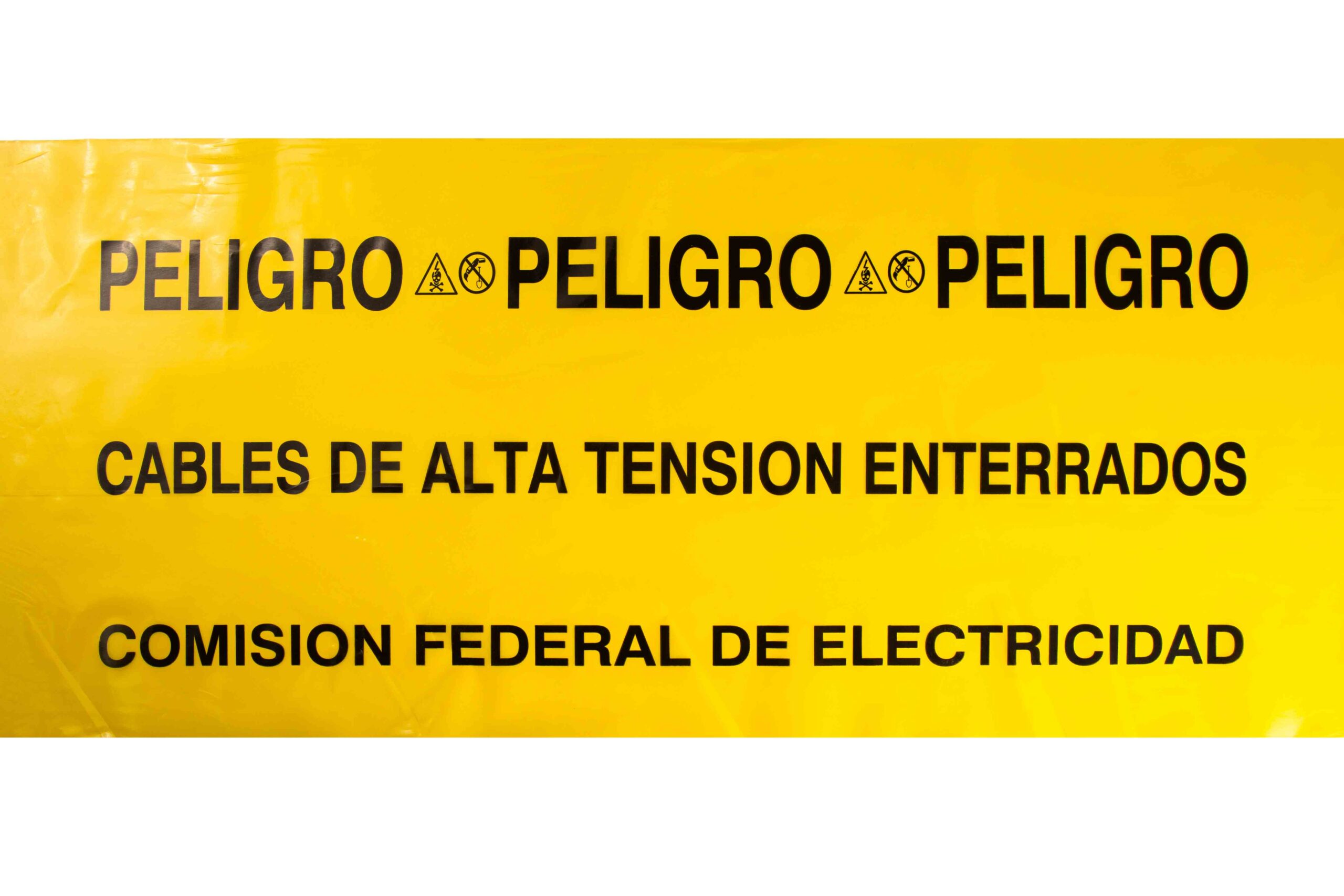 BANDA C/LEYENDA PELIGRO ALTA TENSION AMARILLA ANCHO