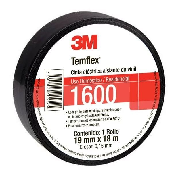 CINTA AISLANTE TEMFLEX 1600 DE 3/4 X 18 MTS